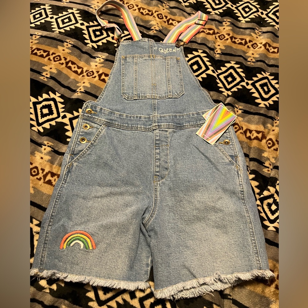 Take Pride NWT Denim Overall Shorts. XS